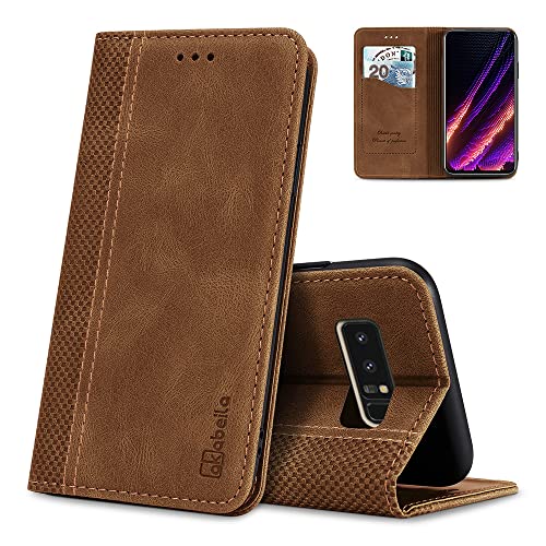 AKABEILA Capa para celular Samsung Galaxy Note 8 carteira com fecho magnético com suporte de couro P