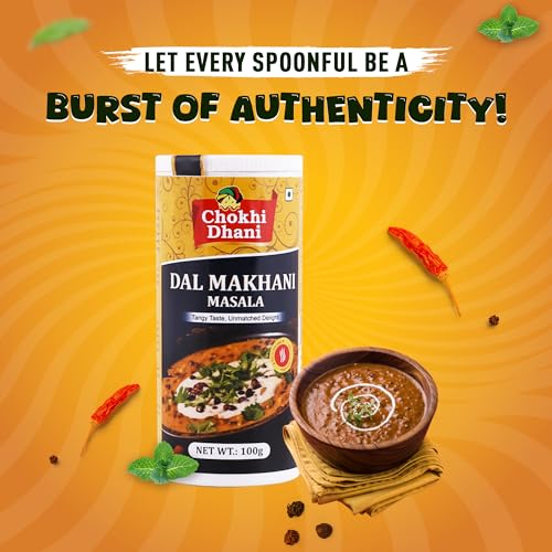 Image of Chokhi Dhani Dal Makhani Masala 100g | Punjabi Style Dal Makhani Spice Mix | Rich Creamy Gravy Masala | Authentic Dhaba Style Curry Masala | Indian Spice Blend | No Preservatives