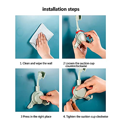 Support de pommeau de douche orientable accessoire salle de bain ventouse - 7