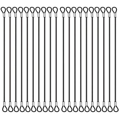 20 Pack Safety Stainless Steel Tethers,Coated Security Tether Lanyard Kit Cable Wire Compatible with Gopro Hero All Editions,Action Camera Series Devices and Other Applicable Equipment,Black Cover