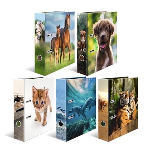 Classeur A4 HERMA Animaux : Lot de 10 classeurs 7 cm pour ranger les cours
