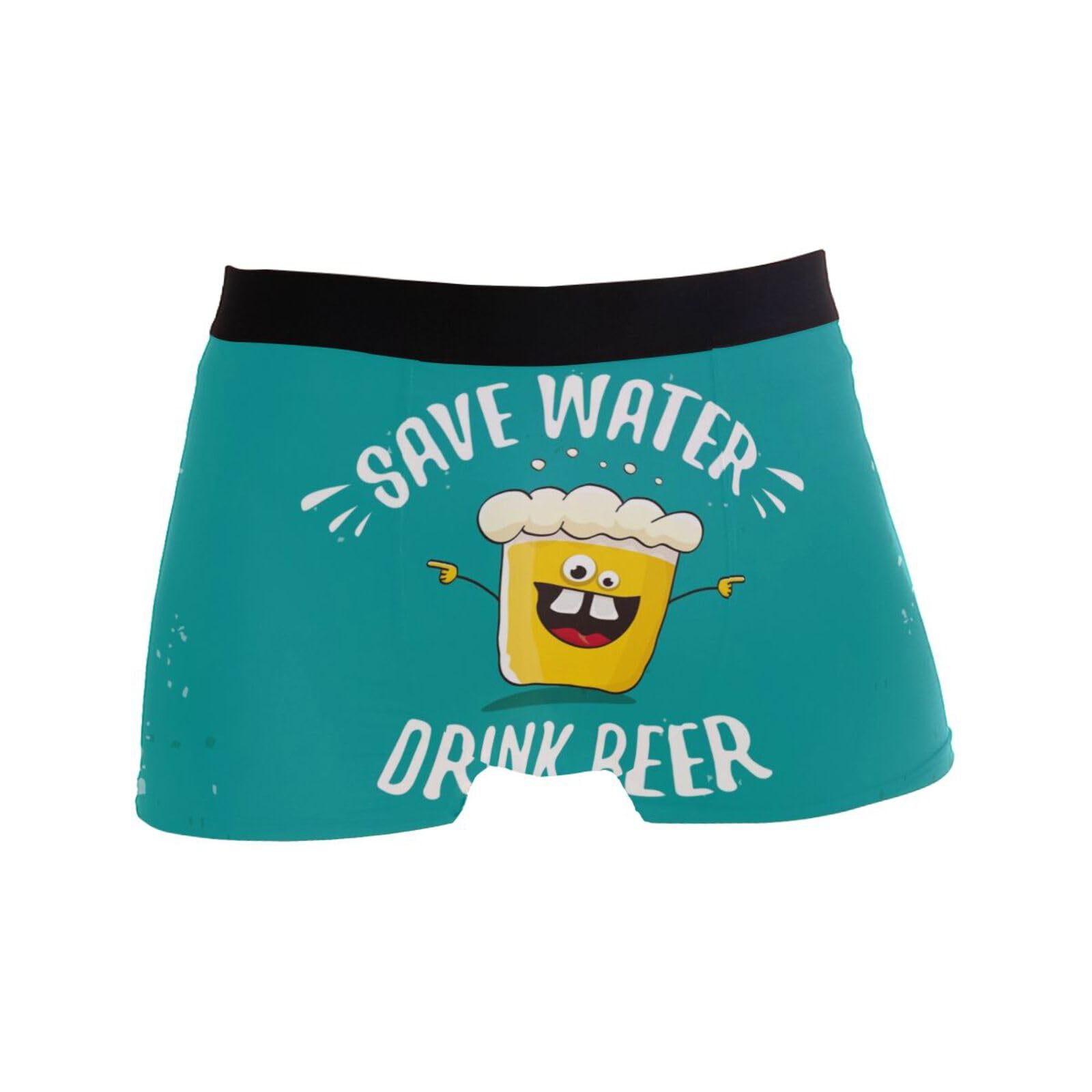 Peiyeety Men's Save Water Drink Beer Underwear Boxer Briefs