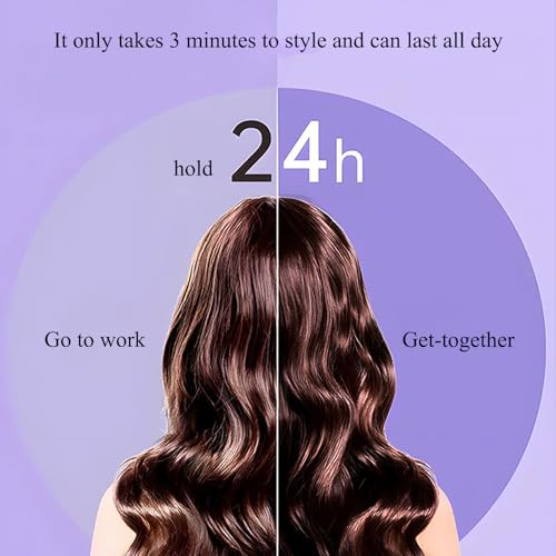 Image of Automatic Hair Curler with 4 Temperature Settings and 3 Timers, Auto Shut Off Anti-Scald Swivel Wand (Pink)