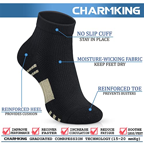 Image of CHARMKING Compression Socks for Women & Men Circulation 15-20 mmHg is Best for Athletic Running Cycling Nurse Daily Wear