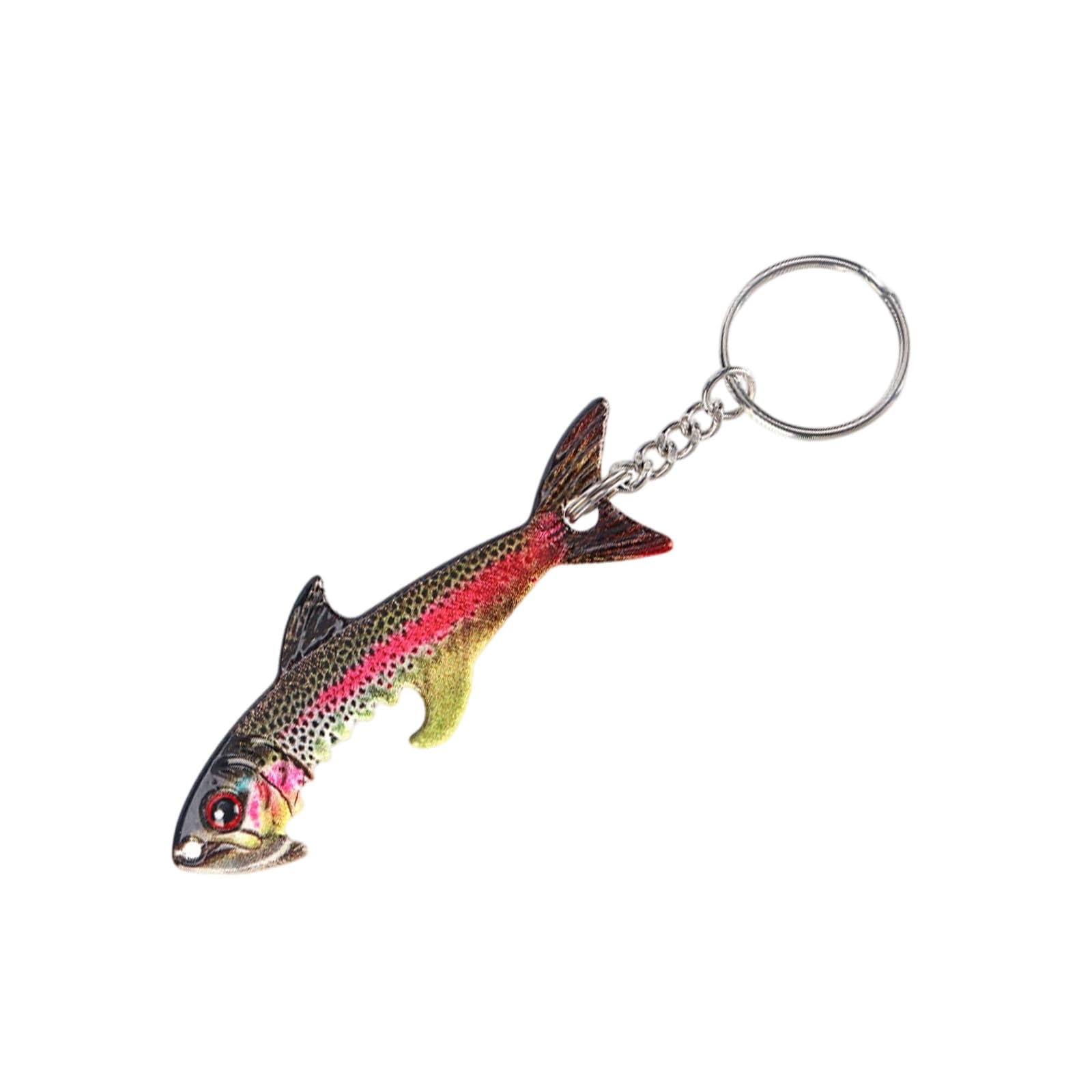 Hsyzygian Multifunctional Bottle Opener Fish Shape Decorative Item Alloy Keychain for Outdoor Indoor Setting and Fishing Gift Bottle Opener Keyring Gift