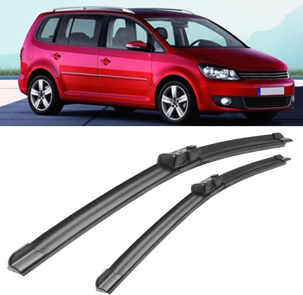 RESKIU Car Front Windshield Wiper Blade Set Replacement for Touran 2011-2015, All Season Windscreen Wipers Quiet Easy Installation