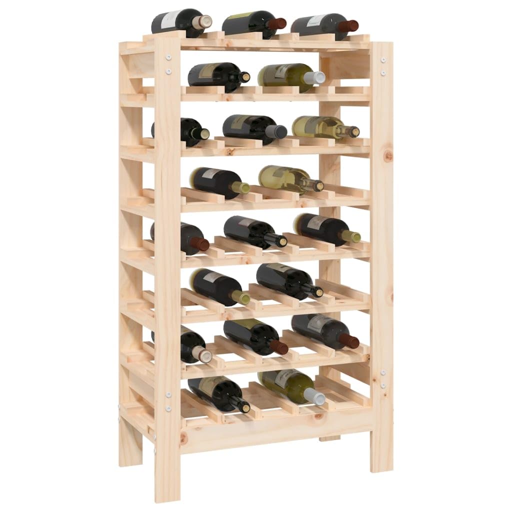 Générique Armadietto per vino in legno di pino massiccio 61,5 x 30 x 107,5 cm, scaffale per bottiglie per riporre fino a 40 bottiglie, telaio robusto con fissaggio a parete incluso, supporto