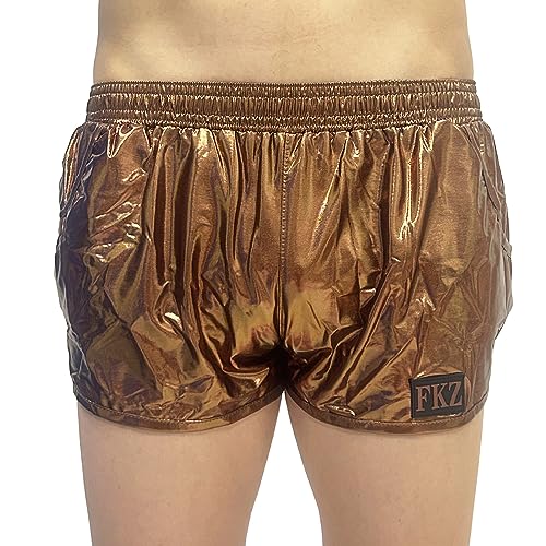 Men's Shiny Metallic Boxer Shorts Elastic Waist Hot Pants Underwear Swimsuit Lounge Underpants Swim Trunks Swimwear