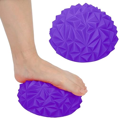 Miniatura 5 de FTVOGUE Pelota de masaje de pies antideslizante media bola de masaje de ejercicio punto de equilibrio para gimnasio, yoga, pilates (())