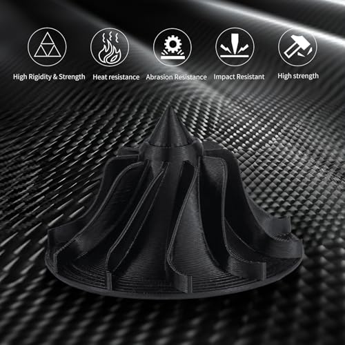 Image of IEMAI Carbon Fiber ABS Filament 1.75mm Matte Black 1KG, Enhanced-Stiffness ABS-CF 3D Printer Filament Heat & Chemical Resistant, High Dimensional Stability & Low Warpage