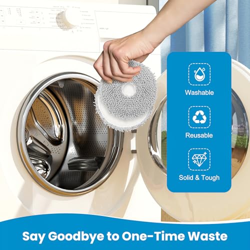 Image of 8 Pack Replacement Mop Pads Compatible with iRobot Roomba 505X Combo, Plus 405 Combo /505 Combo /507 Combo /4020 Combo Robot Vacuum Cleaners, Reusable & Washable Microfiber Mop Cloth Refill