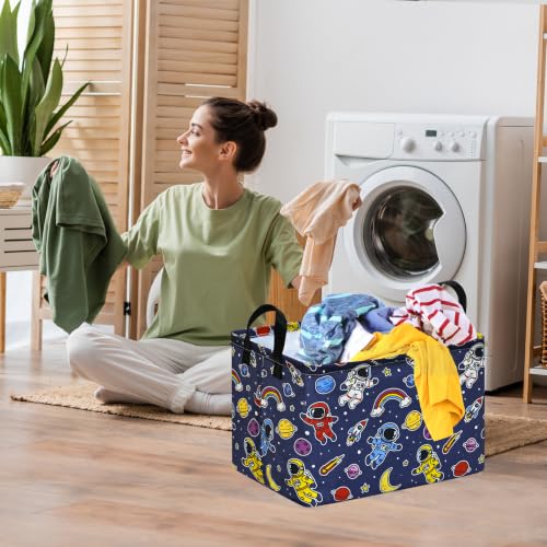 Image of Space Storage Basket for Boys, Rocket Toy Bin, Kids Gifts Basket