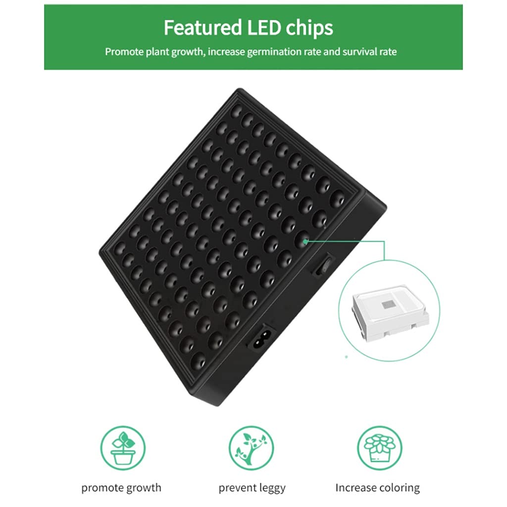 50W LED Crece La Luz,Cobertura de 3x3 Pies Luces de Cultivo de Espectro Completo,para Plantas Hidropónicas de Interior,Lámparas de Cultivo de Invernadero