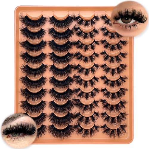 SISIYDY False Mink Eyelashes Strips Fluffy Dramatic Cateye Multipack
