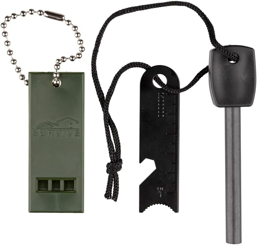 Fire Starter Ferro Rod Waterproof with Whistle Ideal for