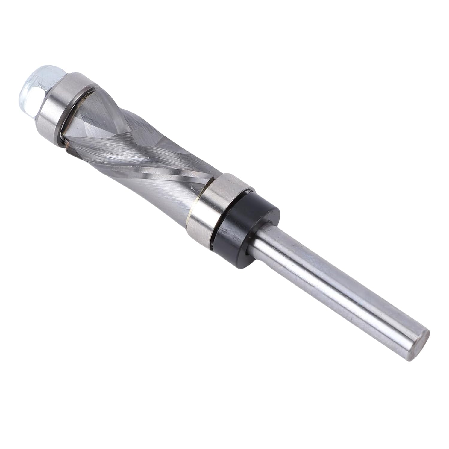 AUNMAS Flush Trim Router Bit, 1/4in Shank Carbide Compression Bit with Top Bottom Dual Bearing for Woodworking Trimming, Chamfering, Grooving