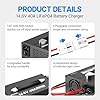 Redodo 14.6V 40A LiFePO4 Battery Charger,Dedicated Lithium Battery Charger,Activate Battery,Fully Protected,Upgrade Handle,Intelligent LED Display,Sturdy Aluminum Casing,for 12V Lithium Batteries