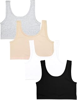 CHARM N CHERISH Girls Sports Bra, Non Padded Cotton Bras-Slip On Teenage Bras-Combo Pack-Solid Printed, Pack of 4 Price In India