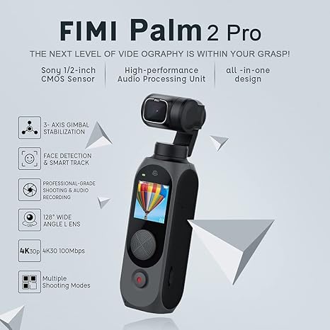 FIMI Palm 2 ジンバルカメラ 4K マイクロSDカード 128GB付き minnade