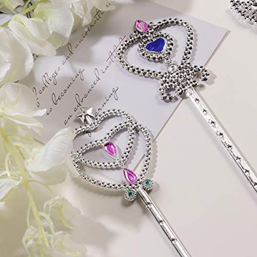 TOYANDONA 24 Pcs Princesa Wands Metálica Dress- Up Wand Rose Butterfly Wands Coração Design Angel St