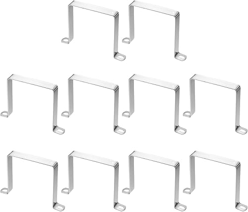 Miniatura 68 de HARFINGTON Abrazadera cuadrada de tubo 2.953x1.772 in 304 acero inoxidable hebilla de tubo cuadrado en forma de U abrazadera de tubo conector