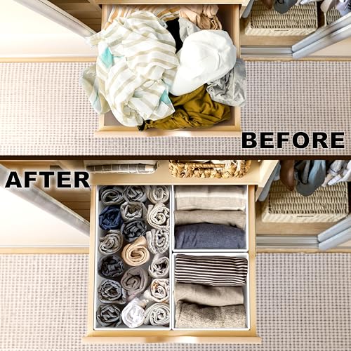 Simple Houseware Foldable Drawer Organizer for Clothes/Underwear/Panty/Onesie Stocking Bin, Set of 12, Gray by Simple Houseware - Image 3