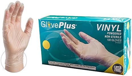 GLOVEWORKS Clear Vinyl Industrial Gloves, Box of 100, 3 Mil, Size X-Large, Latex Free, Powdered, Disposable, Non-Sterile, Food Safe, IV48100-BX