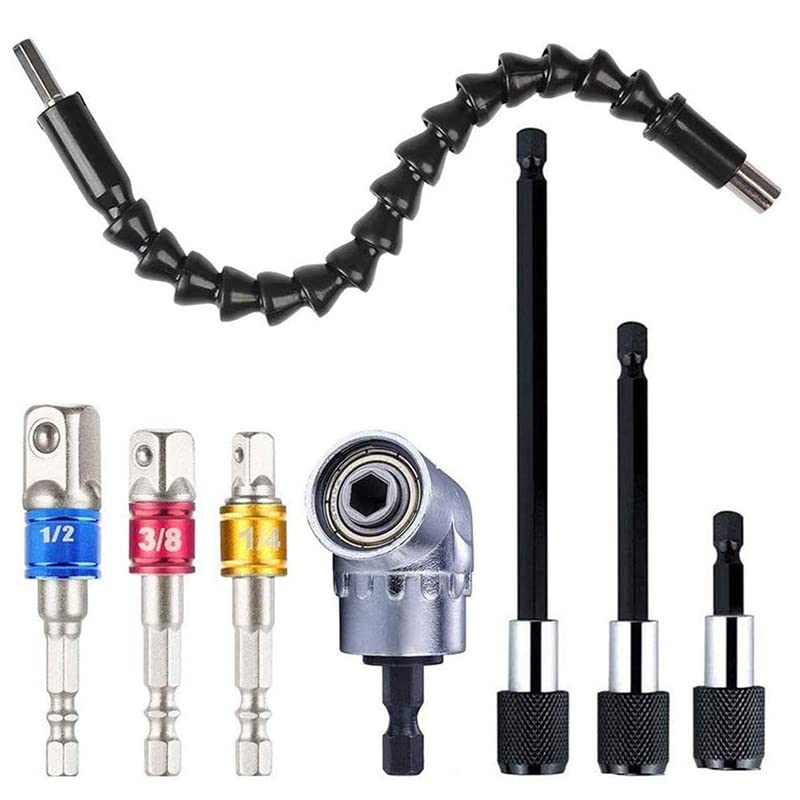 Tool Part for 8 Pcs Netic Screwdriver Bit Holder, Netic Hex Sk Screwdriver Bits with Right Angle Drill Bit