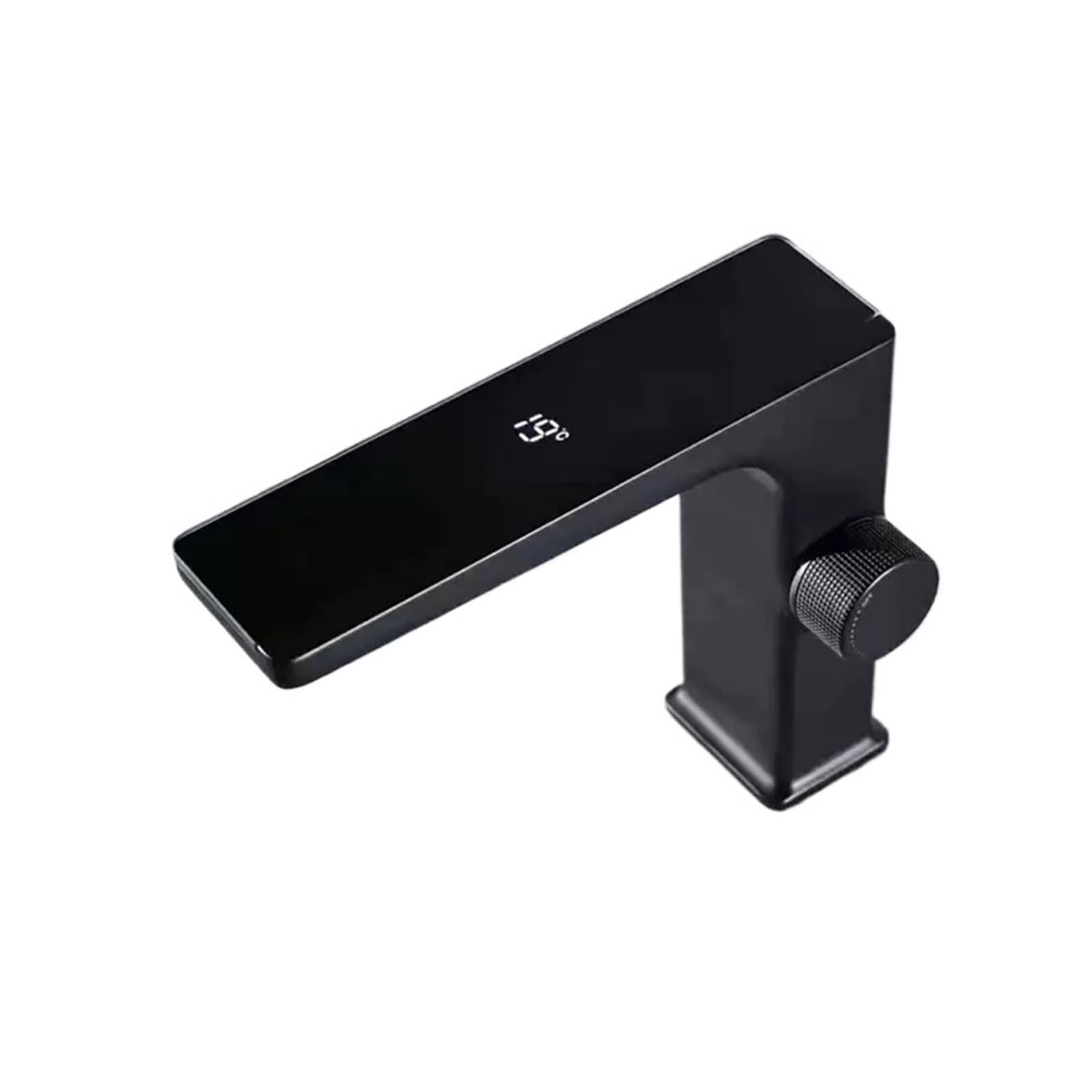 CZYWKDDPP Kitchen Tap, Gun Grey Smart Sensor Basin Faucet, Digital Display Screen Hot Cold Water Mixer Vanity Touchless Faucet for Bathroom Basin(Nero)