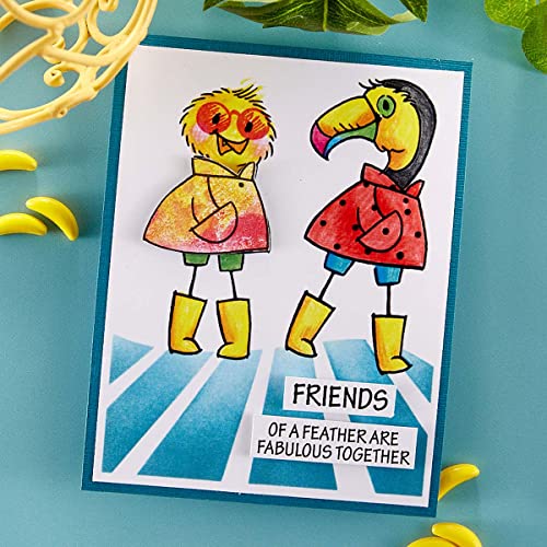 Spellbinders Stampendous FransFormer™ Feathers Clear Stamps, Grey - Image 4