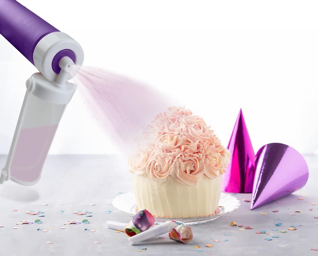 O’crème Cake Airbrush – Manual – Plastic Sprayer and 4 Cylinders – Suitable for Edible Paint and Glitter on Chocolates, Cakes, Cupcakes and More