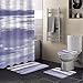 FGJFGGFR Łazienka 4-częściowy zestaw abstrakcyjna fioletowo-szara tekstura antypoślizgowy dywan wc pokrywa pokrywa w kształcie litery U poduszka łazienka zasłona prysznic zestaw
