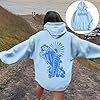 Generisch Long Sleeve Letter Print Hoodies with Pockets Warm Hoodie, blue, S #1