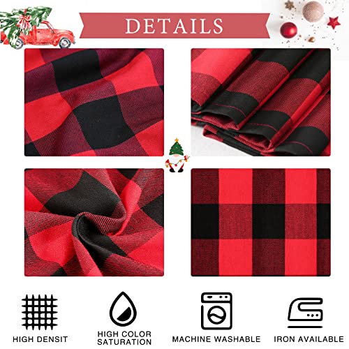 Mokohouse Christmas Tablecloth Plaid Tablecloth 56X84 Inch Black And Red Buffalo Checkered Table Cloth For Party Decoration #TOP2