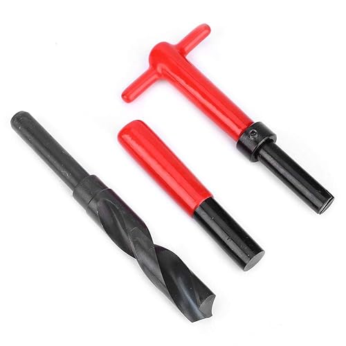 Miniatura 9 de Kit de herramientas de reparación de roscas, 10 piezas M18x1.0.197 in acero inoxidable torcido, llave roscada, herramienta de inserción para