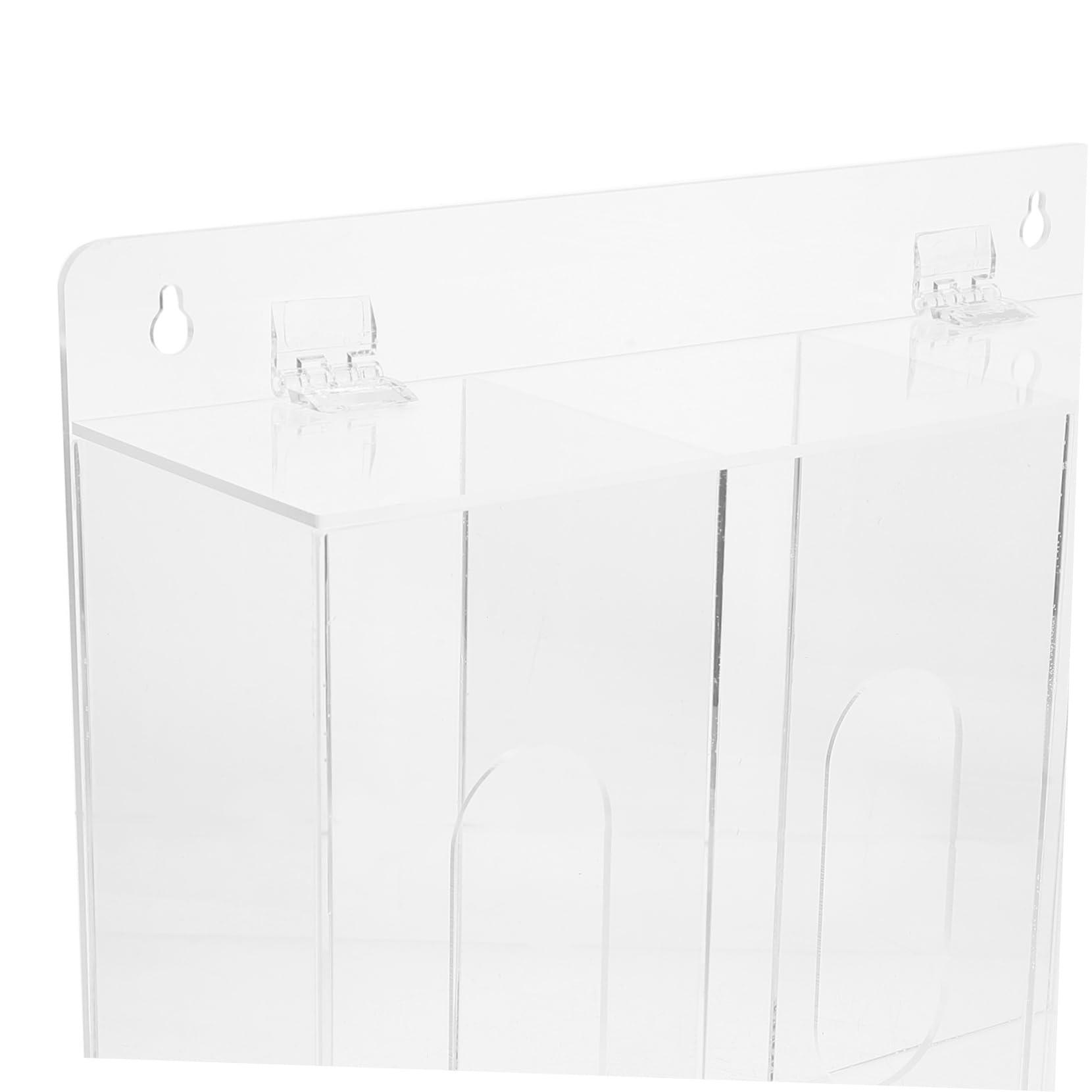 Gatuida Dispenser Guanti da Parete in Acrilico 3 Scomparti Resistente per Laboratorio Porta Maschere e Guanti Organizer Trasparente
