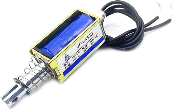 Kiro & Seeu DC 12V JF-0530B 300mA 5N / 10mm Push Pull Type Frame Electromagnet Keeping Force 5N Travel 10mm Linear Solenoid