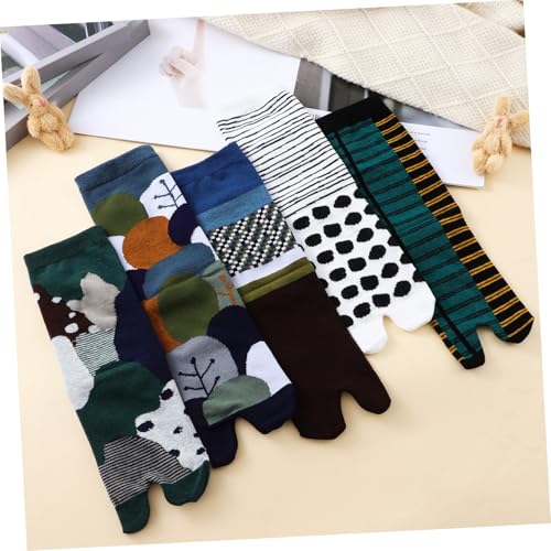 Calcetines Tabi de algodón para mujer elásticos cómodos protectores de dedos para sandalias Geta 3