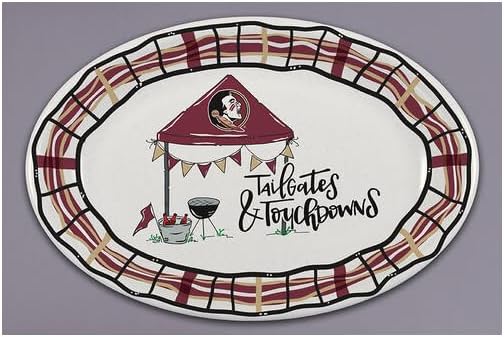 Magnolia Lane Florida State BBQ Melamine Oval Platter, 18-inch Length, Serverware, Kitchen Accessories
