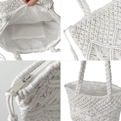 Bolso Tote de cuerda de algodón para mujer miniatura 4