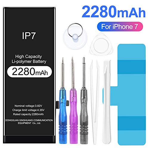 Rommisie 2280mAh Battery for iPhone 7 Battery Replacement, high Capacity, Polymer Lithiumion, Equipped