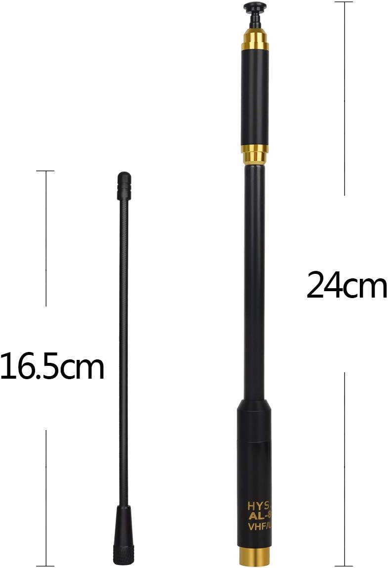 HYS Dual Band SMA-Male Antenna Dismountable Telescopic Two Way Radio Antenna VHF/UHF 144/430MHz for Yaesu Vertex TYT Walkie Talkies,(33.5-inch) : Electronics