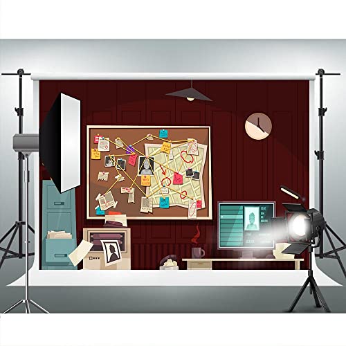 Telón de fondo detective 7x5 ft para fotografía miniatura 3