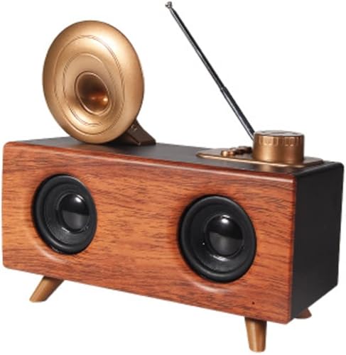 ZLDXDP Retro Wood Speaker Vintage Loudspeaker Support TF FM Radio Music Aux Subwoofer Classic Sound Box (Color D, Size Fits All)