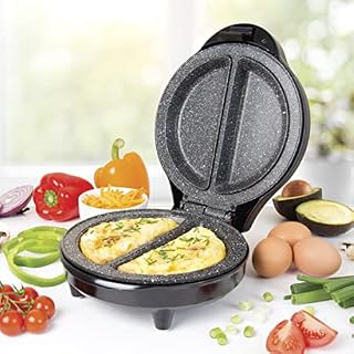 Nutri-Q 35650 Healthy Eating Omelette Maker / Non-Stick Marble Coated Ceramic Plates / Easy Clean / Automatic Temperature Control / Cool Touch Handle