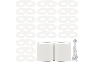 120 Pack Plain White Paper Eye Masks for Decorating