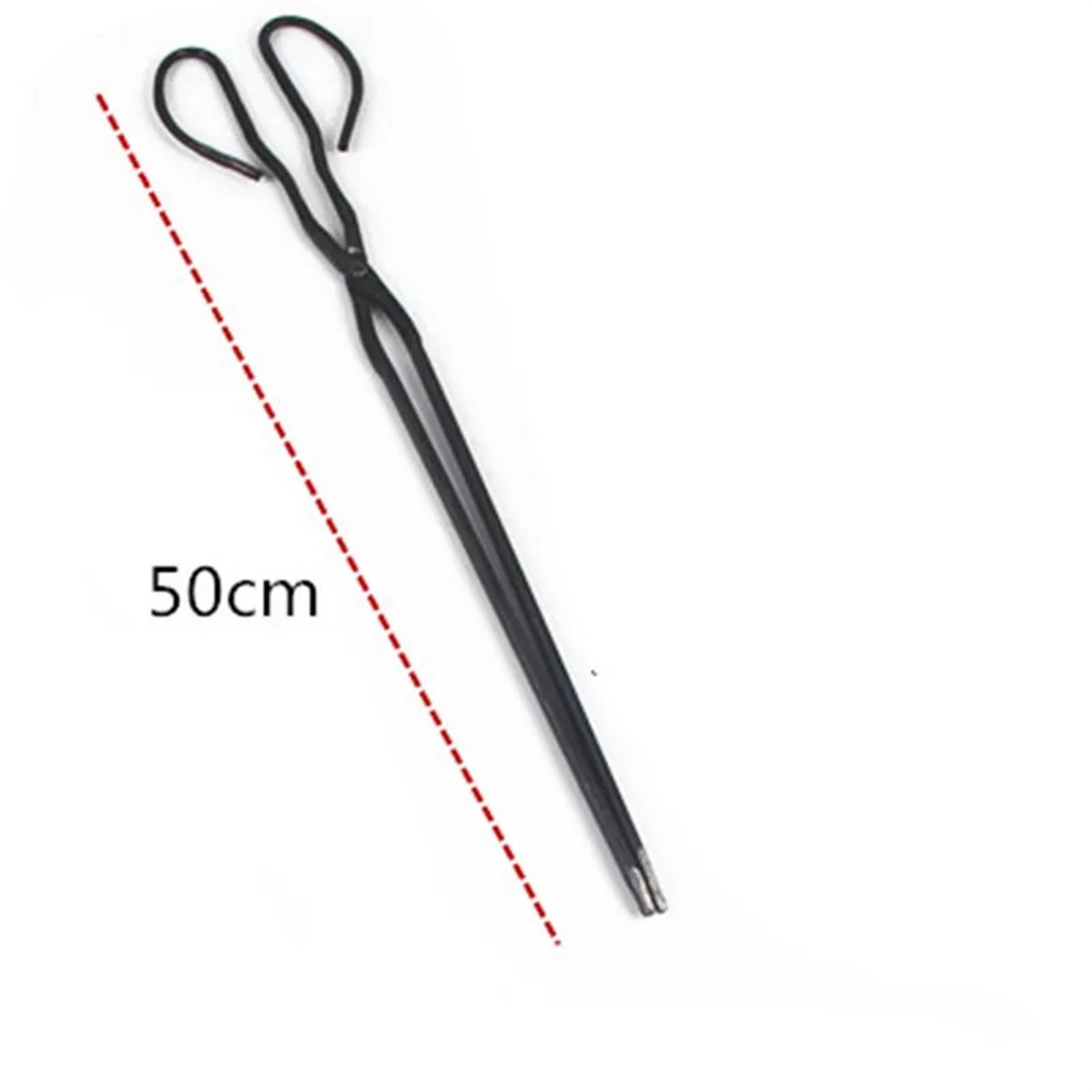 Feuerstellenzange BBQ Home Feuerzange mit langem Griff, flach, Müllsammler, Handeisenzange, Reinigungsordner, Grill, Holzkohleklemme Camping(50cm)