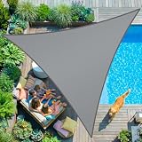 KESSER® Zonnezeil Zonnescherm Windscherm Inclusief Bevestigingsmateriaal met Ogen | HDPE Doek | Water-, Wind- en Scheurbestendig | 5 Keer Gestikt | 5x5x5m - Driehoek - Grijs