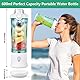 Dreamhigh® Mixer Smoothie Maker, 600ml Tragbarer Mixer für Smoothies und Shakes mit 6 Klingen, 4000mAh Mini Mixer Kann 25 Tassen Saft auspressen für Büro, Camping und Reisen