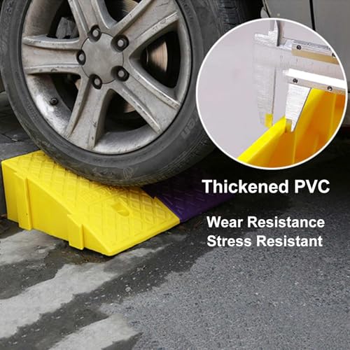 Rampa para bordillo de acera, rampa portátil para motocicletas, sillas de ruedas y carros, de plástico, color amarillo, altura 5.1 pulgadas (13 cm) miniatura 3